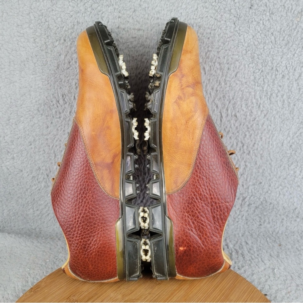 Men's Adidas Gold Shoes Brown and Tan Leather Shoes - Picture 9 of 11